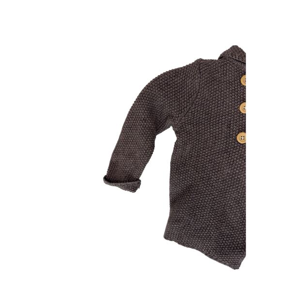 Baby Boden Brown Bear Knit Sweater Jacket Hooded Long Sleeve Button Front 2-3Y - Picture 4 of 10